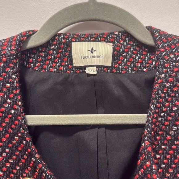 Red and Blue Tweed Marais Jacket - Picture 3 of 8